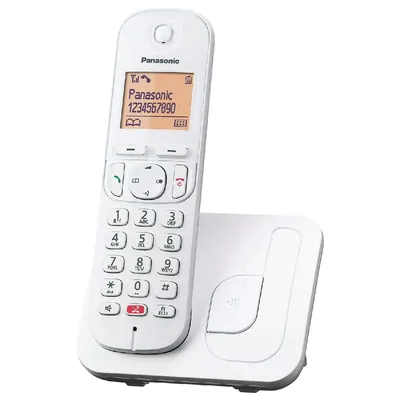 Ασύρματο Ψηφιακό Τηλέφωνο Panasonic KX-TGC250GRW με Αναγνώριση Κλήσης, Πλήκτρο Αποκλεισμού Κλήσεων και Ανοιχτή Ακρόαση Λευκό