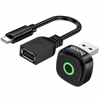 Ασύρματος Αντάπτορας Hoco. DUP10 για Apple CarPlay USB-A με USB-C Αντάπτορα Mini Size Plug & Play Μαύρος
