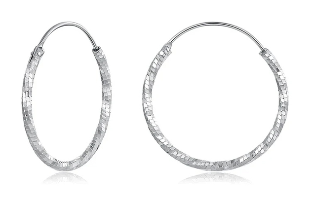 BAMOER σκουλαρίκια κρίκοι BSE1178-L, ασήμι 925, 2.6cm, ασημί