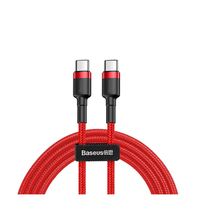 Baseus Cafule Braided USB 2.0 Cable USB-C male - USB-C male Κόκκινο 2m (CATKLF-H09) (BASCATKLFH09)