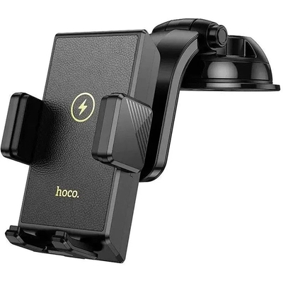 Βάση Στήριξης Αυτοκινήτου Hoco HW22 Precious με Wireless Fast Charger έως 15W USB Μαύρη 4.5"-7"
