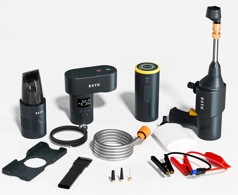 BAYU car kit με εκκινητή μπαταρίας/συμπιεστή αέρος/πιστόλι πλυσίματος/σκουπάκι αυτοκινήτου E-Pro C