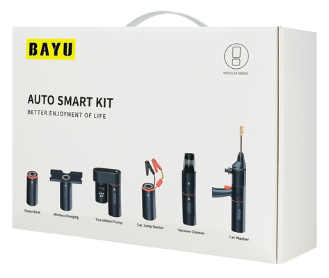 BAYU car kit με εκκινητή μπαταρίας/συμπιεστή αέρος/πιστόλι πλυσίματος/σκουπάκι αυτοκινήτου E-Pro C
