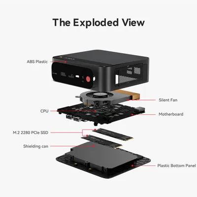 BEELINK mini PC SER5 Max, AMD 7735HS, 24GB, 500GB M.2, Windows 11 Pro