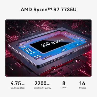 BEELINK mini PC SER5 Max, AMD Ryzen R7 7735U, 24GB, 500GB M.2, Windows 11 Pro