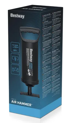 BESTWAY τρόμπα χειρός 62003, 1.85lt, 6PSI, μαύρη