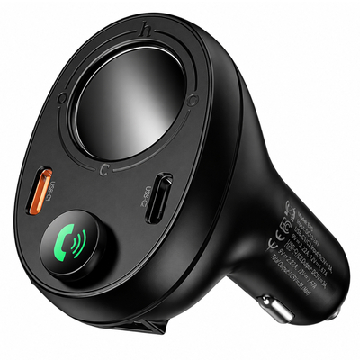 Bluetooth FM Transmitter Hoco E88 Star 120W με 1xUSB-A 2xUSB-C PD20W QC3.0 BT v5.4 με Υποδοχή Αναπτήρα Μαύρο