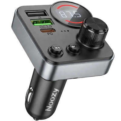 Bluetooth FM Transmitter Noozy E90 Boost 48W PD30W+QC3.0 2xUSB-A 1xUSB-C και microSD slot