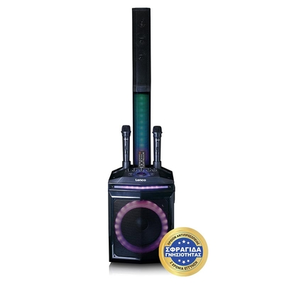 LENCO Party&nbsp;Σύστημα&nbsp;Karaoke&nbsp;Με&nbsp;Bluetooth,&nbsp;Aποσπώμενη&nbsp;Μπάρα&nbsp;Led&nbsp;&&nbsp;2&nbsp;Ασύρματα&nbsp;Μικρόφωνα&nbsp;Μαύρο