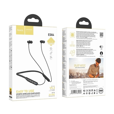Bluetooth Hands Free Hoco ES64 Easy Sound Magnetic Neckband Hi-Fi v5.3 200mAh Μαύρο