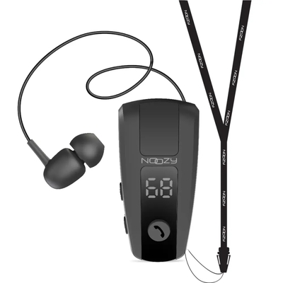 Bluetooth Hands Free Noozy Roller BH69 V 6.0 με LED Οθόνη Δόνηση και Strap Λαιμού Multi Pairing Μαύρο με 11 Ώρες Λειτουργίας