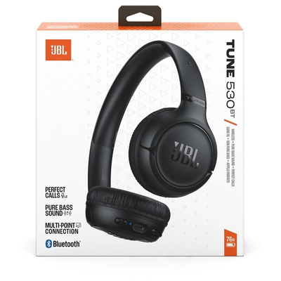 Bluetooth Stereo Ακουστικά JBL Tune 530BT On-ear με Pure Bass 2-Mic BT6.0 και έως 76h Playtime Black