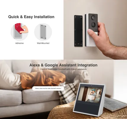 BOTSLAB smart κουδούνι με κάμερα R801, 3MP/2K, WiFi, 5000mAh