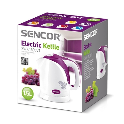 Βραστήρας 1,5lt 2000W Sencor SWK 1505VT Μωβ