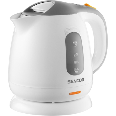 Βραστήρας Sencor SWK 1100WH 1 lt 100W με Αφαιρούμενο και Πλενόμενο Φίλτρο Ρύπων και Αλάτων Λευκό