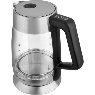 Βραστήρας Sencor SWK 1890SS 1.8lt 2200W 360° STRIX με Γυάλινη Κανάτα Επιλογή Θερμοκρασίας με Χρωματική Ένδειξη Ασημί
