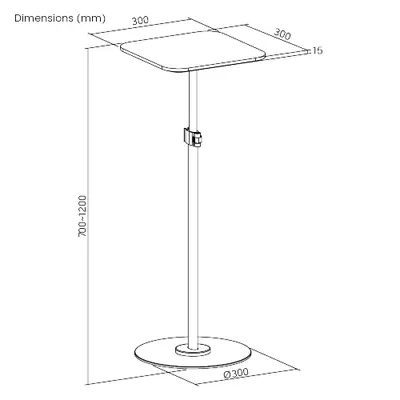 BRATECK βάση projector δαπέδου PRB-23P, έως 6kg