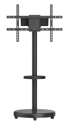 BRATECK βάση τηλεόρασης δαπέδου FS38-46TWE, 37-86", έως 50kg, με ράφι & cable management, ροδάκια, μαύρη