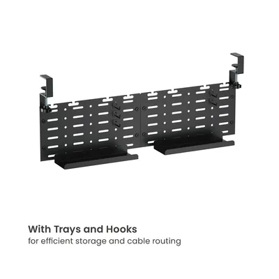 BRATECK cable management γραφείου CC11-20-2, μεταλλικό, 768x63x307mm, μαύρο