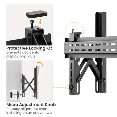 BRATECK επιτοίχια βάση τηλεόρασης LVW02E-48T, 37-70", έως 70kg, Pop-Out