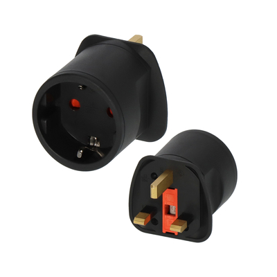 BRENNENSTUHL Travel Adapter for UK Sockets with German Schuko Input 13A Black (1508533) (BNN1508533)