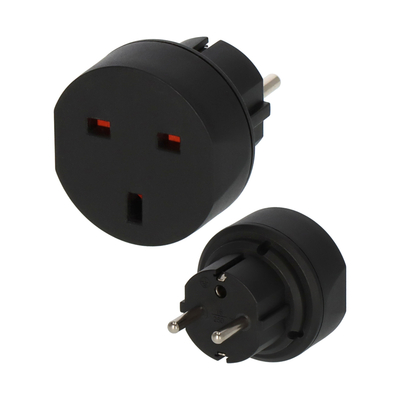 BRENNENSTUHL Travel Adapter for German Schuko Sockets with UK Type G Input 13A Black (1508530) (BNN1508530)