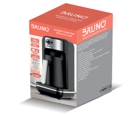 BRUNO αυτόματη καφετιέρα Ελληνικού καφέ BRN-0168, 400W, 260ml, μαύρη