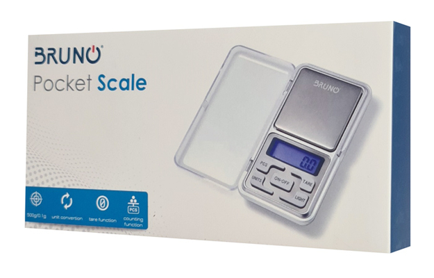 BRUNO μίνι ζυγαριά ακριβείας BRN-0076, έως 500g, ασημί
