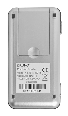BRUNO μίνι ζυγαριά ακριβείας BRN-0076, έως 500g, ασημί