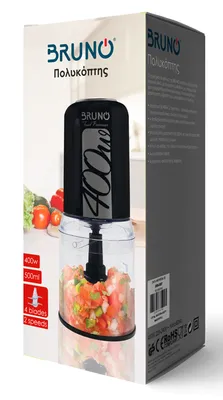 BRUNO πολυκόπτης BRN-0087, 2 ταχύτητες, 400W, 500ml, 4 λεπίδες, μαύρος