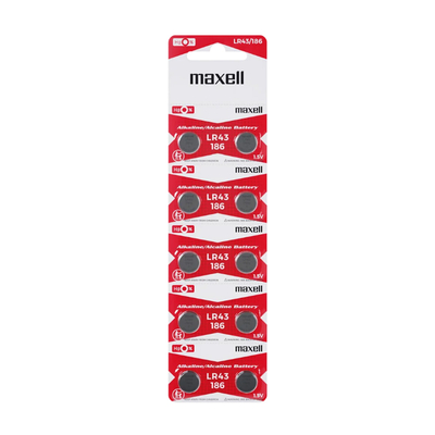 Buttoncell Maxell LR43-AG12-V12GA-RW84-LR1142 Τεμ. 10