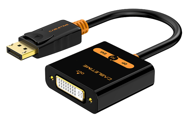 CABLETIME αντάπτορας DisplayPort σε DVI CT-02G, 1080p, μαύρος