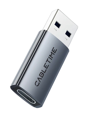 CABLETIME αντάπτορας USB-C σε USB CT-AMCF10-AG, 10Gbps, 3A, γκρι