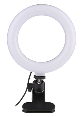 CABLETIME φωτιστικό δαχτυλίδι LED CT-LRL6-PB με μίνι τρίποδα & σφιγκτήρα, βάση smartphone, Φ16cm