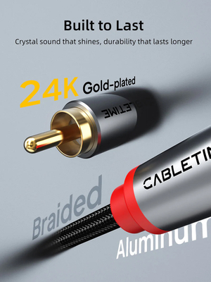 CABLETIME καλώδιο ήχου 2x RCA σε 2x RCA CT-RCA, 3m, μαύρο