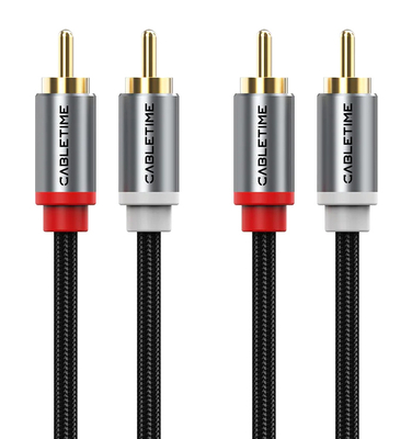 CABLETIME καλώδιο ήχου 2x RCA σε 2x RCA CT-RCA, 5m, μαύρο