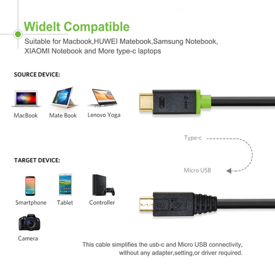 CABLETIME καλώδιο USB-C σε micro USB CT-U32-CMMCBG, 2A, 480Mbps, 1m, μαύρο