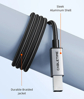 CABLETIME καλώδιο USB-C σε USB Type B CT-CMBM1, 480Mbps, 1m, μαύρο