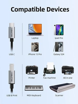 CABLETIME καλώδιο USB-C σε USB Type B CT-CMBM1, 480Mbps, 1m, μαύρο