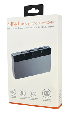 CABLETIME multi-port switch CT-PS41-GB1 σε HDMI, 4 σε 1, 4K/60Hz, γκρι