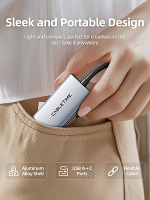 CABLETIME video capture CT-ACHC3-AG, HDMI/USB & USB-C, 4K/30Hz, γκρι