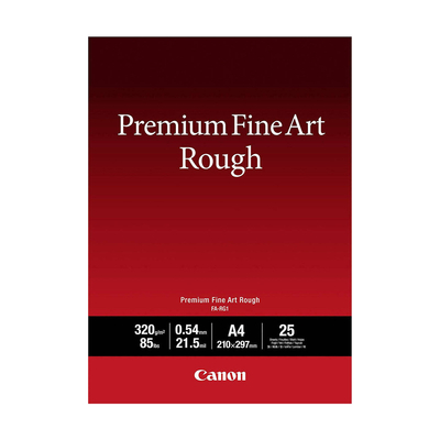 Canon FA-RG1 Photo Paper Premium Fine Art Rough A4 (21x30) 320gr/m² for Printers Inkjet 25 Sheets (4562C001) (CANFA-RG1A4)