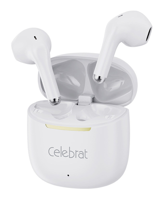 CELEBRAT earphones με θήκη φόρτισης W79, True Wireless, 13mm, 30/300mAh, λευκά