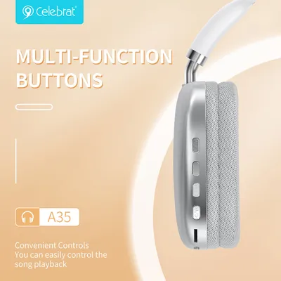 CELEBRAT headphones A35, ασύρματα & ενσύρματα, micro SD, 40mm, 200mAh, μαύρα