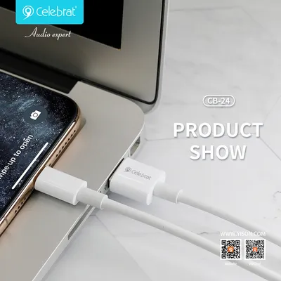 CELEBRAT καλώδιο Micro USB σε USB CB-24M, 2.1A, 1.2m, λευκό