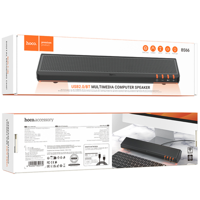 Computer Speaker Hoco BS66 Smooth 6W USB2.0 Bluetooth v5.0 και Πλήκτρα Multimedia Μαύρο