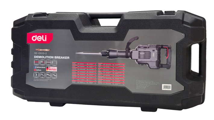 DELI κρουστικό κατεδαφιστικό ρεύματος DE-DG15-2E, 1800W, 65J