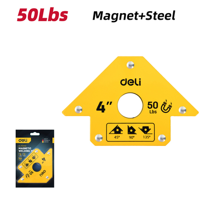 DELI μαγνητική γωνία συγκόλλησης DL-HDW50 με 45°/90°/135° γωνίες, 4", 22kg