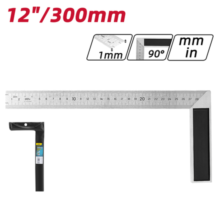 DELI μεταλλικός γωνιακός χάρακας DL302300, 300mm