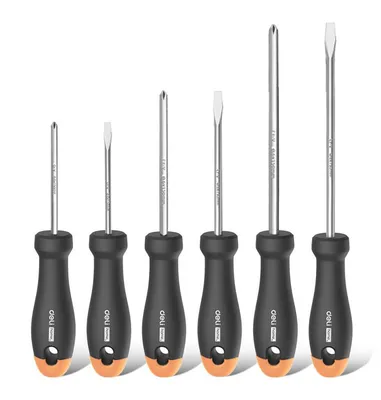 DELI σετ κατσαβίδια HT1006C, 3x ίσια & 3x σταυρωτά, μαγνητικά, 6τμχ